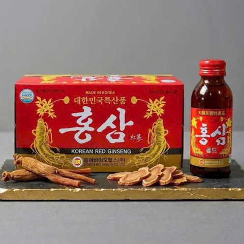 Nước Chai Hồng Sâm Hàn Quốc Korean Red Ginseng (100ml/Chai) - Chiết Xuất Từ Hồng Sâm Linh Chi
