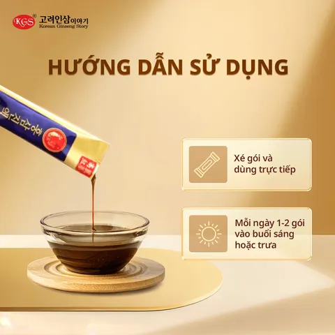 Tinh Chất Hồng Sâm Hàn Quốc Tonic Gold KGS (10ml/ gói) Hộp 60 Gói