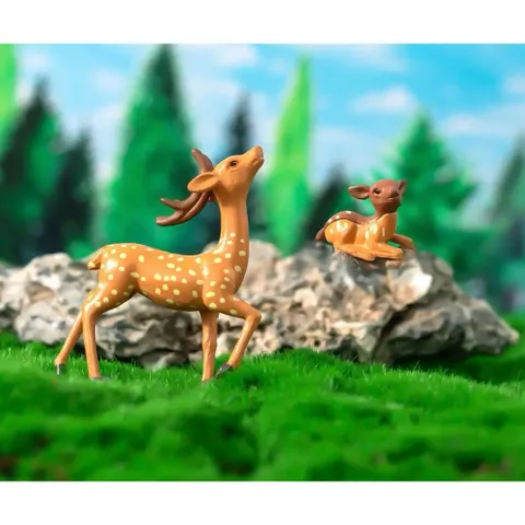 Set Mô hình hươu sao mini bằng nhựa trang trí tiểu cảnh kích thước hươu cao nhất 5,5cm