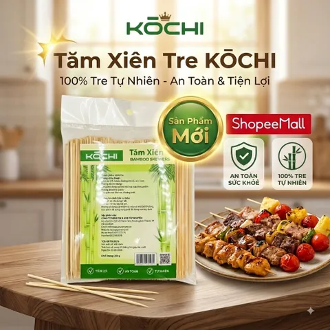 Tăm Xiên Tre KOCHI Que Xiên Nướng BBQ Thịt Rau Củ Tự Nhiên An Toàn 15cm 20cm