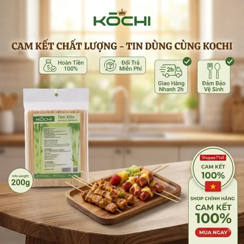 Tăm Xiên Tre KOCHI Que Xiên Nướng BBQ Thịt Rau Củ Tự Nhiên An Toàn 15cm 20cm