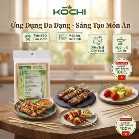 Tăm Xiên Tre KOCHI Que Xiên Nướng BBQ Thịt Rau Củ Tự Nhiên An Toàn 15cm 20cm