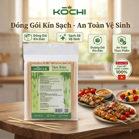 Tăm Xiên Tre KOCHI Que Xiên Nướng BBQ Thịt Rau Củ Tự Nhiên An Toàn 15cm 20cm