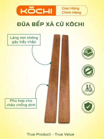 Đũa bếp (Đũa Cả) Đũa Xào Xà Cừ Kochi  – gỗ tự nhiên an toàn, sấy khô, không hóa chất, không độc hại