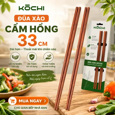 Đũa bếp (Đũa Cả) Đũa Xào Xà Cừ Kochi  – gỗ tự nhiên an toàn, sấy khô, không hóa chất, không độc hại