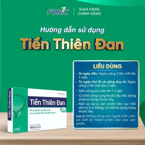Viên uống Tiền Thiên Đan Fobic (Hộp 20 viên) Giúp giảm nhanh các rối loạn tiểu tiện thường gặp như đi tiểu đêm nhiều lần
