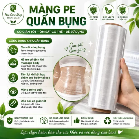 NILON QUẤN GIẢM BÉO BỤNG 1.5KG KHỔ 25CM - MÀNG CO BODY, QUẤN EO, GIỮ NHIỆT HỖ TRỢ MASSAGE GIẢM BÉO