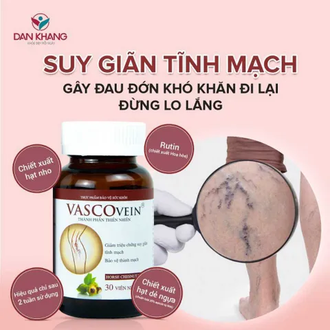 Viên Uống Suy Giãn Tĩnh Mạch Vascovein – Giảm Sưng Tê Nhức Chân, Hỗ Trợ Bảo Vệ Thành Mạch Lọ 30 Viên