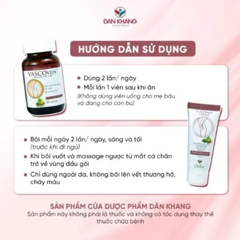 Viên Uống Suy Giãn Tĩnh Mạch Vascovein – Giảm Sưng Tê Nhức Chân, Hỗ Trợ Bảo Vệ Thành Mạch Lọ 30 Viên