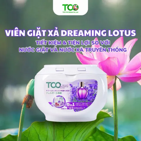 Viên Giặt Xả TCO 5 In 1 Công Nghệ Nhật Bản Hộp 36 Viên - Hương Rose, Blue Sky, Dreaming Lotus