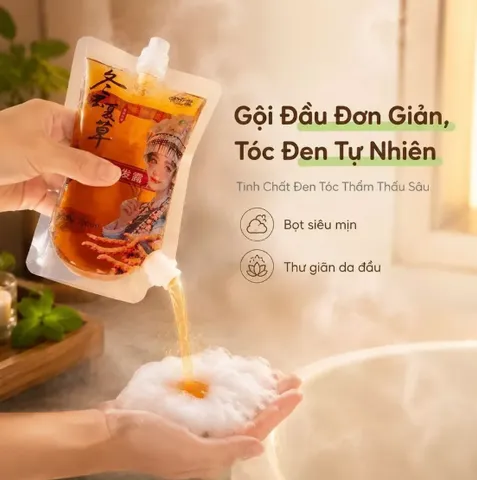 Dầu gội kiểm soát dầu Cordyceps | Dầu gội dưỡng tóc và làm đen tóc | Dầu gội dưỡng tóc sạch da đầu thơm lâu