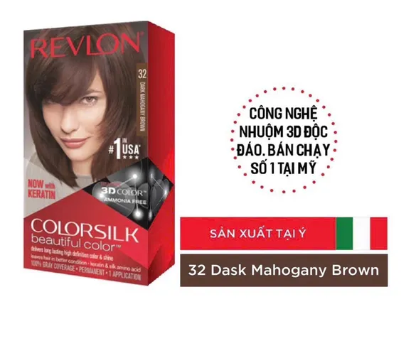 nhuộm bạc và thời trang Revlon màu 32 nâu socola MỸ