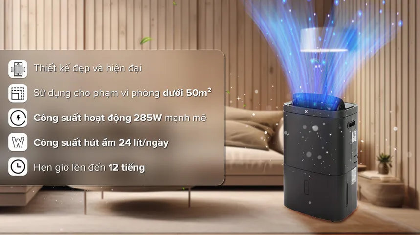 Máy hút ẩm kết hợp lọc không khí UltimateHome Electrolux EDH12TRBD2