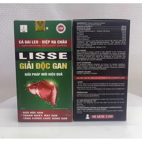 Lisse giải độc gan, hỗ trợ tăng cường chức năng gan, hỗ trợ giải độc gan , hộp 45 viên