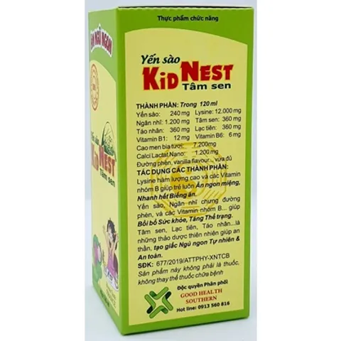 SIRO GIÚP BÉ ĂN NGON NGỦ TỐT KIDNEST TÂM SEN CHAI 120ML GIÁ TỐT
