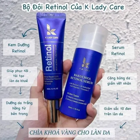 Retinol kem dưỡng và serum Retinol, Retinol K Lady Care 30ml, trẻ hóa da, giảm thâm, nám 807473