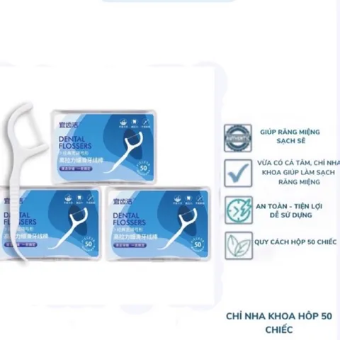 Combo 2 Hộp 50 Tăm Chỉ nha khoa bảo vệ răng miệng chống sâu răng, tăm chỉ nha khoa 807496
