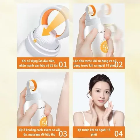 Xịt chống nắng chống nắng dưỡng ẩm SPF50+PA+++ Sunscreen Spray 807502