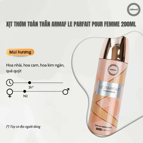 (Đủ mùi) Xịt Khử Mùi Toàn Thân Hương Nước Hoa Armaf Club De Nuit Women/Man 200ml - Chính Hãng 807649