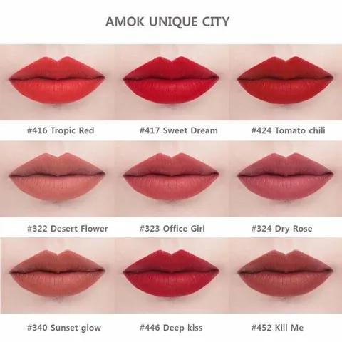 Son lì chính hãng Amok Unique City Technical Matte Lipstick 807842