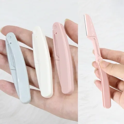 Set 3 cây Dao cạo lông mày dạng gấp gọn bằng thép không gì an toàn dễ sử dụng 807924