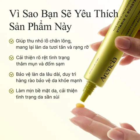 Kem Dưỡng Arencia Vitamin C Booster Shot Cream 30ml – Hỗ Trợ Sáng Da, Đều Màu, Mịn Da