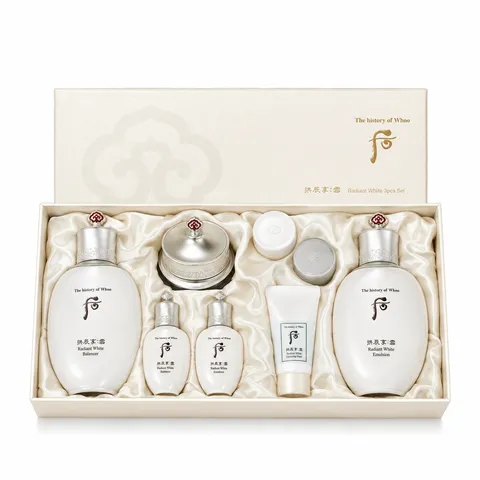 Bộ Dưỡng Trắng Da Whoo Gongjinhyang Seol Radiant White 8 Món - Kem Dưỡng Ẩm Đặc Biệt, Trắng Mịn Sáng Da, Chống Nắng, Ngừa Lão Hóa