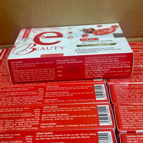 Viên Vitamin E đỏ tinh dầu thông đỏ dầu gấc giúp giảm nám trắng sáng da bổ trứng hỗ trợ sinh sản hiệu quả chính hãng