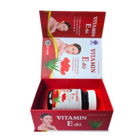 Viên Vitamin E đỏ, Vitamin e 500 giúp dep da mờ thâm, chống lão háo, làm sáng và mịn da, làm da sáng có tinh chất nha đam