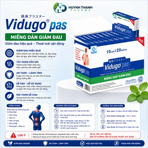 Miếng dán giảm đau VIDUGOPAS - Hộp Nhỏ 20 Miếng