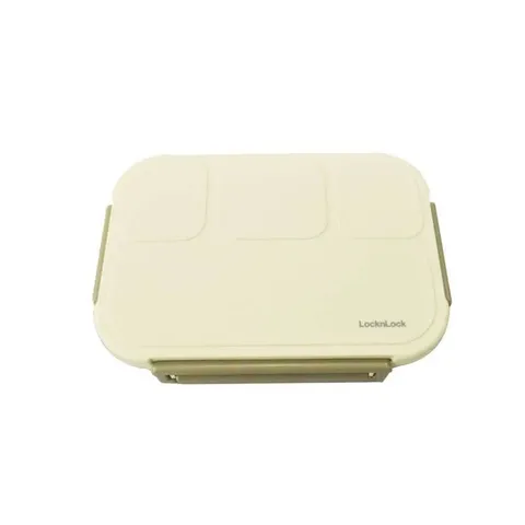 LocknLock Hộp Cơm Nhựa 4 Ngăn LCB951- 1L, Gioăng Silicone, Kèm Dĩa