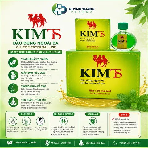 DẦU KIM TS - Hộp 10 chai/Chai 6ml