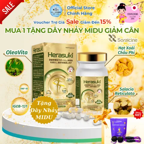 Viên Uống Giảm Béo Thông Minh Herasuki Nhật Bản - Giảm Cân, Hỗ Trợ Kiểm Soát Sự Thèm Ăn, Giảm Mỡ Nhanh Chóng