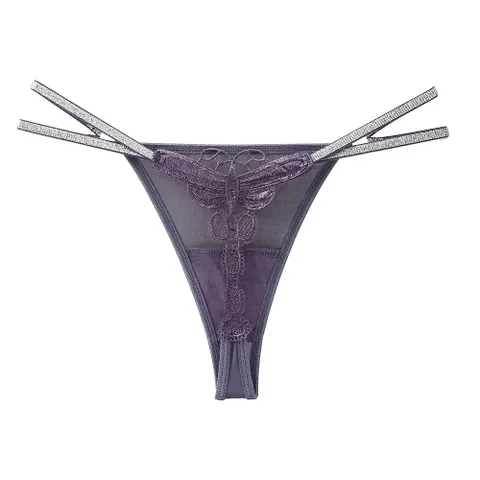 Quần Lót Lọt Khe Sexy Họa Tiết Bướm Gợi Cảm – T359 Tím