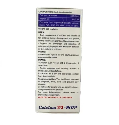 Calcium D3 – MDP - Hỗ trợ phát triển chiều cao, giúp xương chắc khỏe