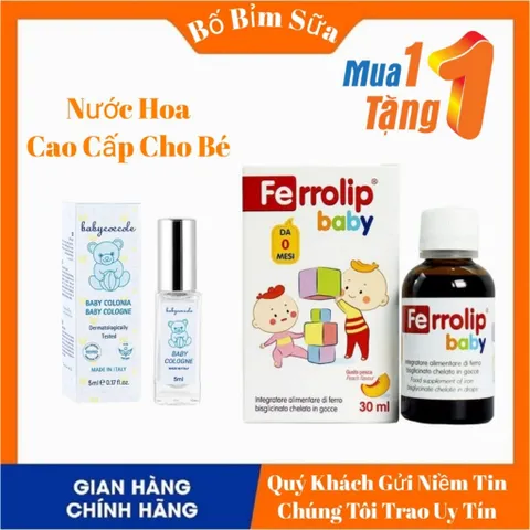FERROLIP BABY Sắt Hữu Cơ Dạng Siro Nhỏ Giọt Hương Vị Đào Hộp 30ml Và Kẽm ZinC Smartbibi Hộp 30ml 808488