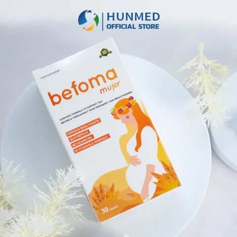 Befoma Hộp 30V Bổ sung Sắt hữu cơ , Axit folic thế hệ 4, vitamin Khoáng chất