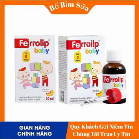 COMBO SẮT + KẼM Bổ Sung Sắt Ferrolip Baby Và Kẽm Hữu Cơ Smartbibi ZinC Hộp 30ml