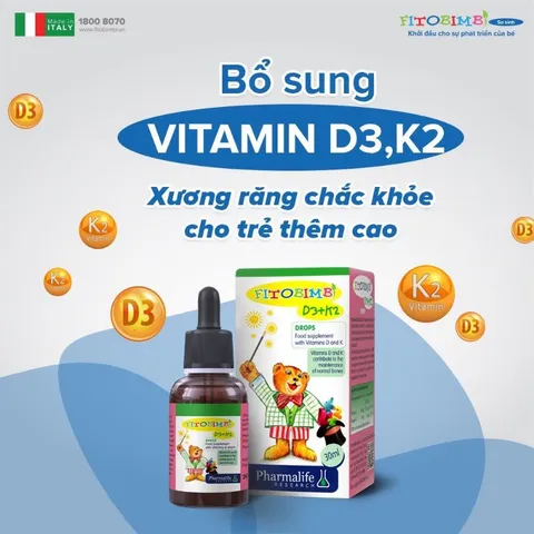 Fitobimbi D3+K2 Phát triển chiều cao Xương răng chắc khoẻ 808494