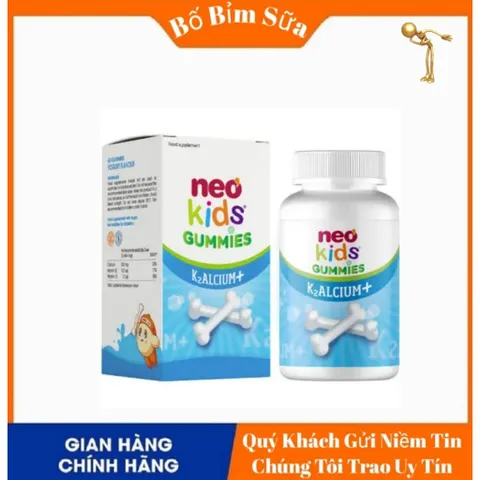 [ Chính Hãng ] NEO KIDS Gummies Canxi Vị Sữa Chua Bổ Sung Canxi Và Vitamin Cho Bé Hộp 60 Viên Nhai 808497