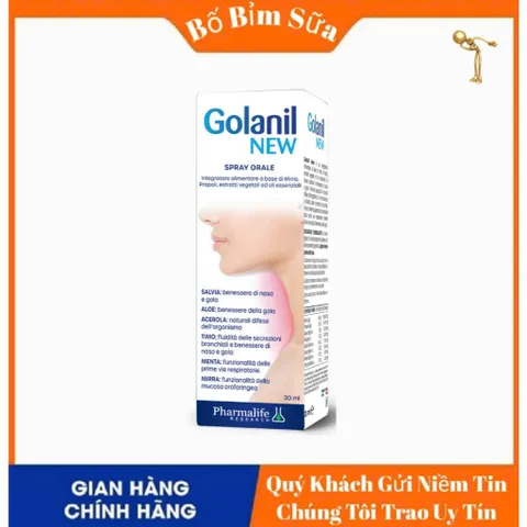 Golanil New Xịt Họng Hỗ Trợ Làm Dịu Họng, Giảm Ho Do Viêm Đường Hô Hấp Trên Chai 30ml 808499