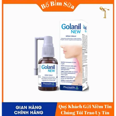 Golanil New Xịt Họng Hỗ Trợ Làm Dịu Họng, Giảm Ho Do Viêm Đường Hô Hấp Trên Chai 30ml 808499