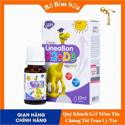 LineaBon K2+D3  Bổ Sung Vitamin K2 Và Vitamin D3 Tăng Cường Hấp Thu Canxi Tối Đa Trẻ Hộp 10ml 808517