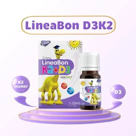 LineaBon K2+D3  Bổ Sung Vitamin K2 Và Vitamin D3 Tăng Cường Hấp Thu Canxi Tối Đa Trẻ Hộp 10ml 808517