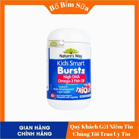 [ Chính Hãng ] Hộp 60 Viên DHA TriO Bổ Sung DHA CHo Bé Nature's Way Kids Smart Nhập Khẩu 808510