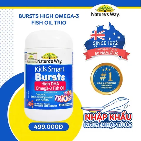 [ Chính Hãng ] Hộp 60 Viên DHA TriO Bổ Sung DHA CHo Bé Nature's Way Kids Smart Nhập Khẩu 808510