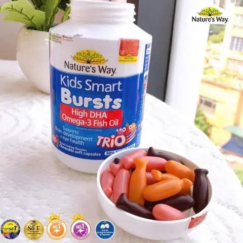 [ Chính Hãng ] Hộp 60 Viên DHA TriO Bổ Sung DHA CHo Bé Nature's Way Kids Smart Nhập Khẩu 808510