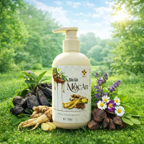 [ MUA 1 TẶNG 1 KHĂN MẶT CAO CẤP ] MỘC AN Dầu Gội Thiên Nhiên 300ml - Thành Phần Nhân Sâm Gừng Bồ Kết Hà Thủ Ô Bồ Hòn