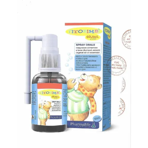 [ Chính Hãng ]  Xịt Họng Cho Bé Fitobimbi Golanil Junior Spray Orale Giúp Giảm Ho, Đau Rát Hộp 30ml 808519