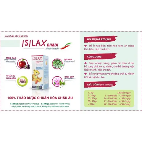 Isilax Bimbi Hỗ trợ giảm táo bón cho bé - của Fitobimbi - Nhập khẩu chính hãng từ Ý 808536